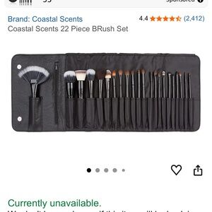 Coastal Scents 22 Piece Makeup Brush Set w/ Travel Case – Professional Kit